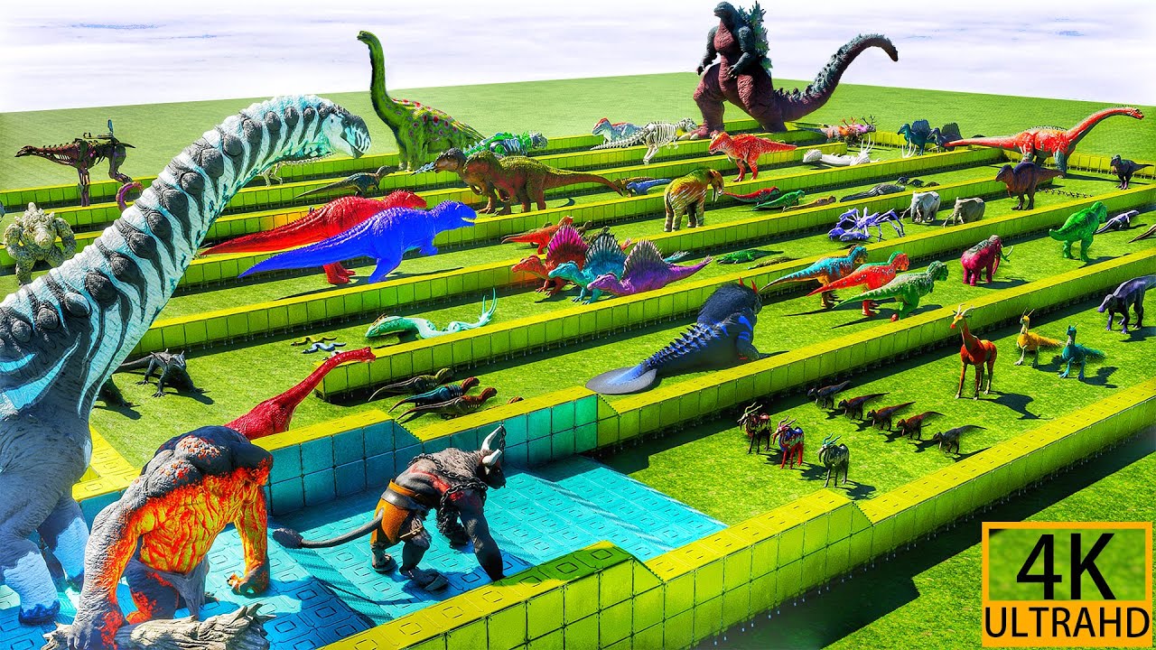 Astraeos Dinos VS All ARK Dinosaurs, Bosses & Godzilla