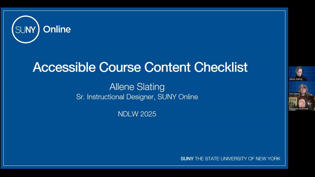 NDLW 2025: Accessible Course Content Checklist