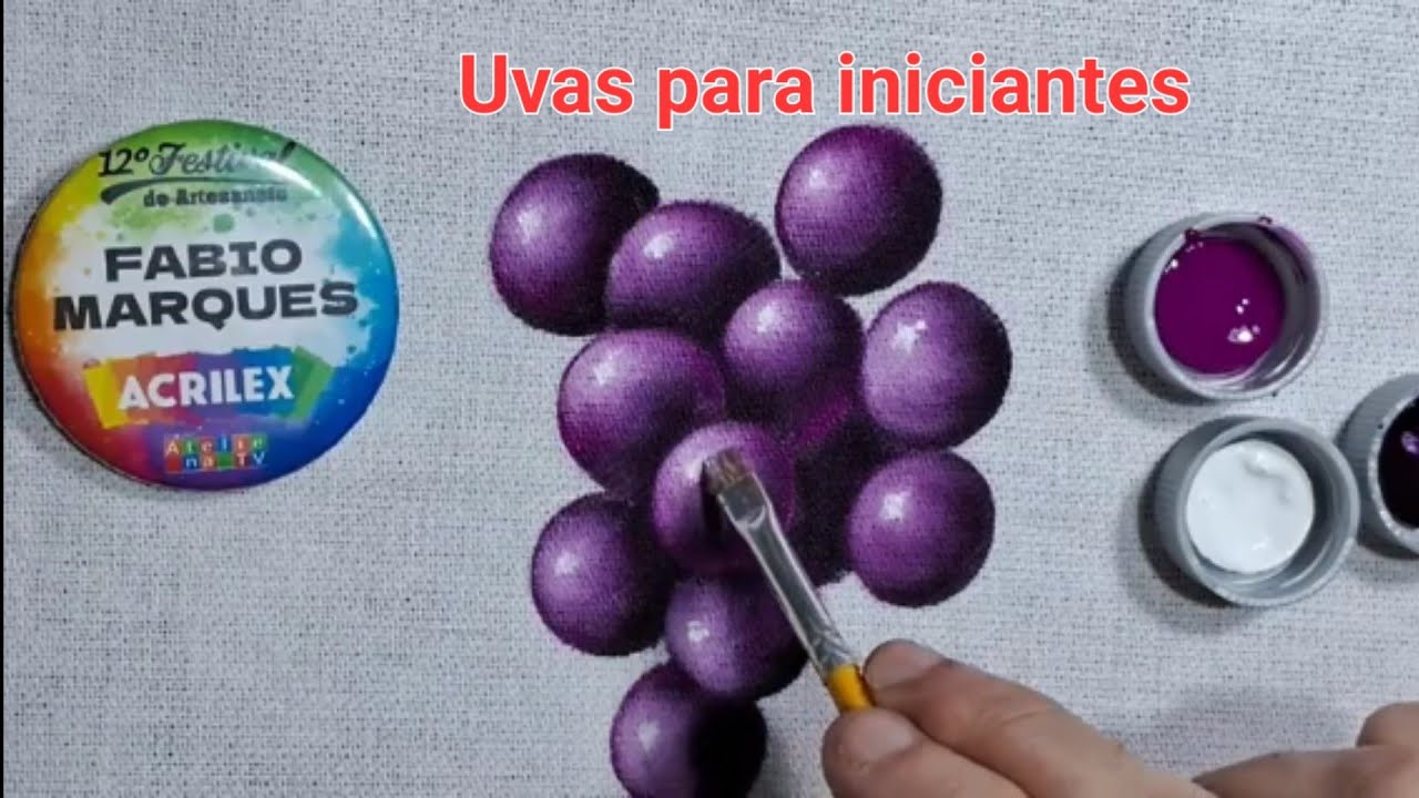 Como Pintar Uvas Roxas para Iniciantes