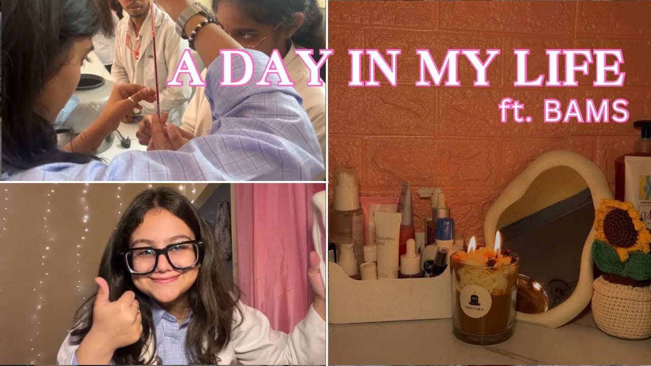 a day in my life as a BAMS student | skincare, college, study🌸