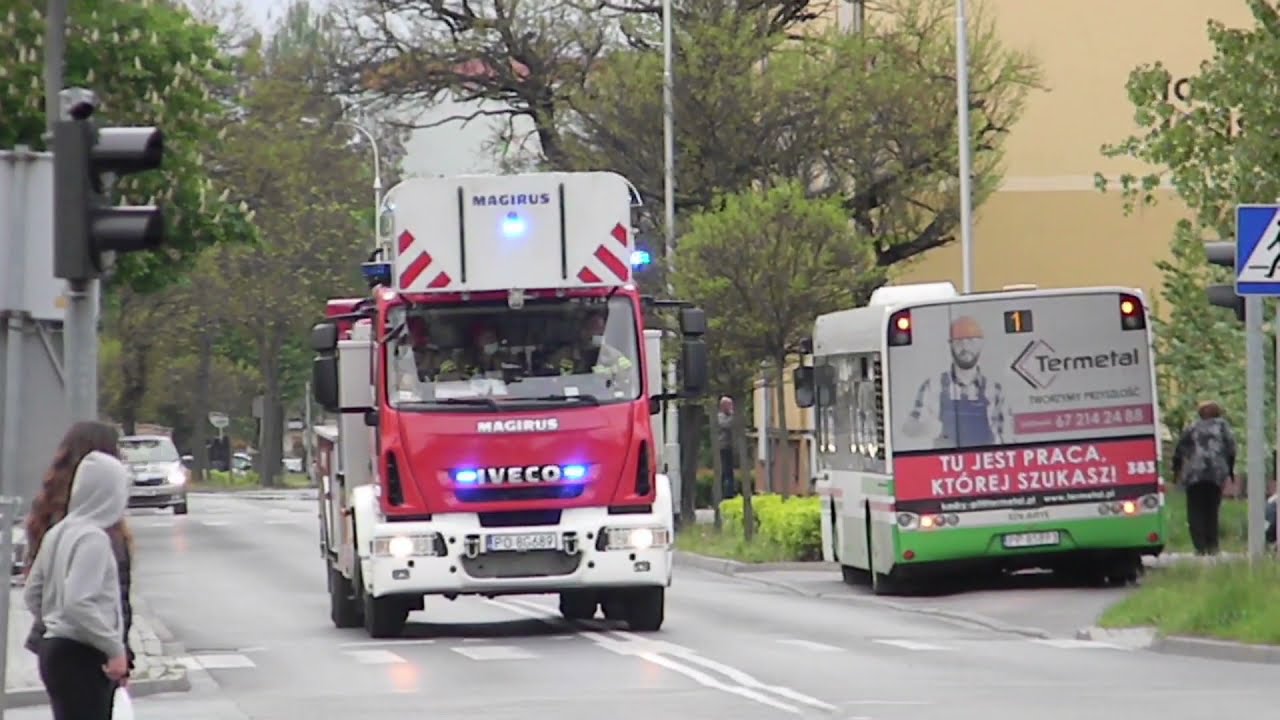 Zajechanie drogi pędzącemu GBA/Pożar mieszkania alarmowo 3 zastępy  1-21,51,2-25 Trąby Martin-Horn