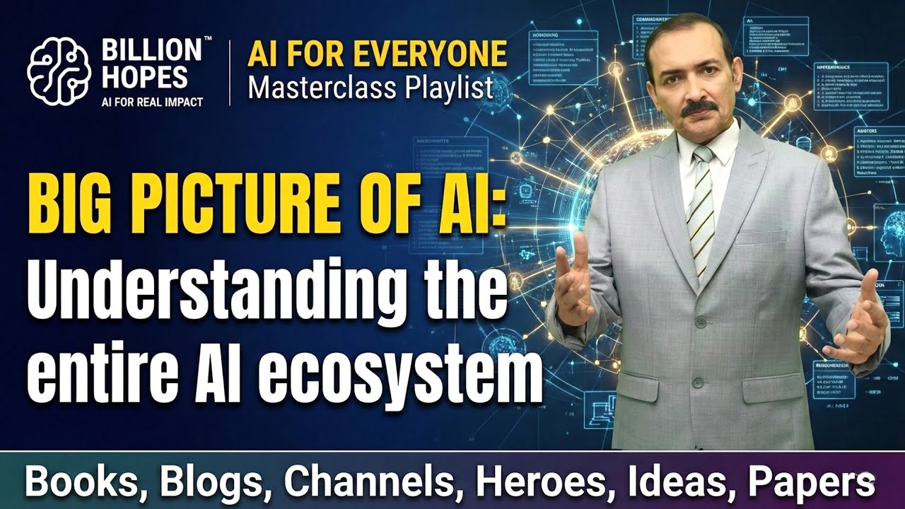 Big picture AI - Entire ecosystem - Books Blogs Channels Heroes Ideas Papers | AI Masterclass (2/7)