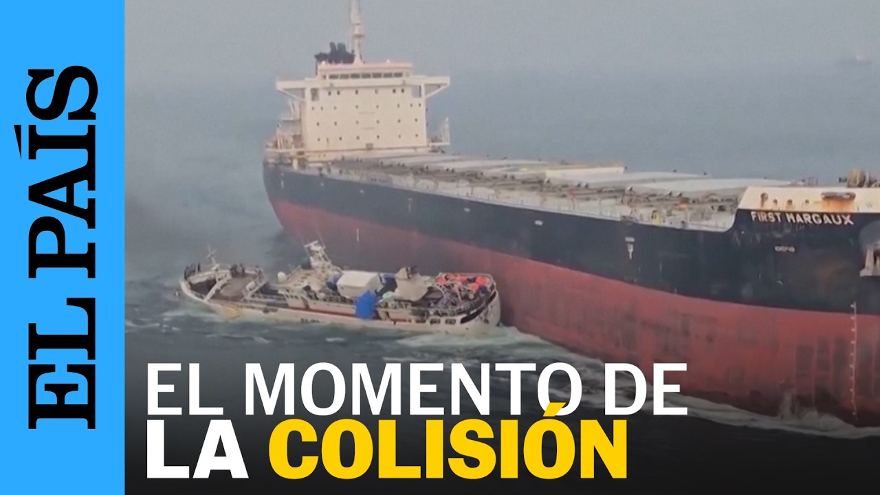 As&iacute; ha sido el choque entre un carguero con bandera de Panam&aacute; y un barco pesquero chino | EL PA&Iacute;S