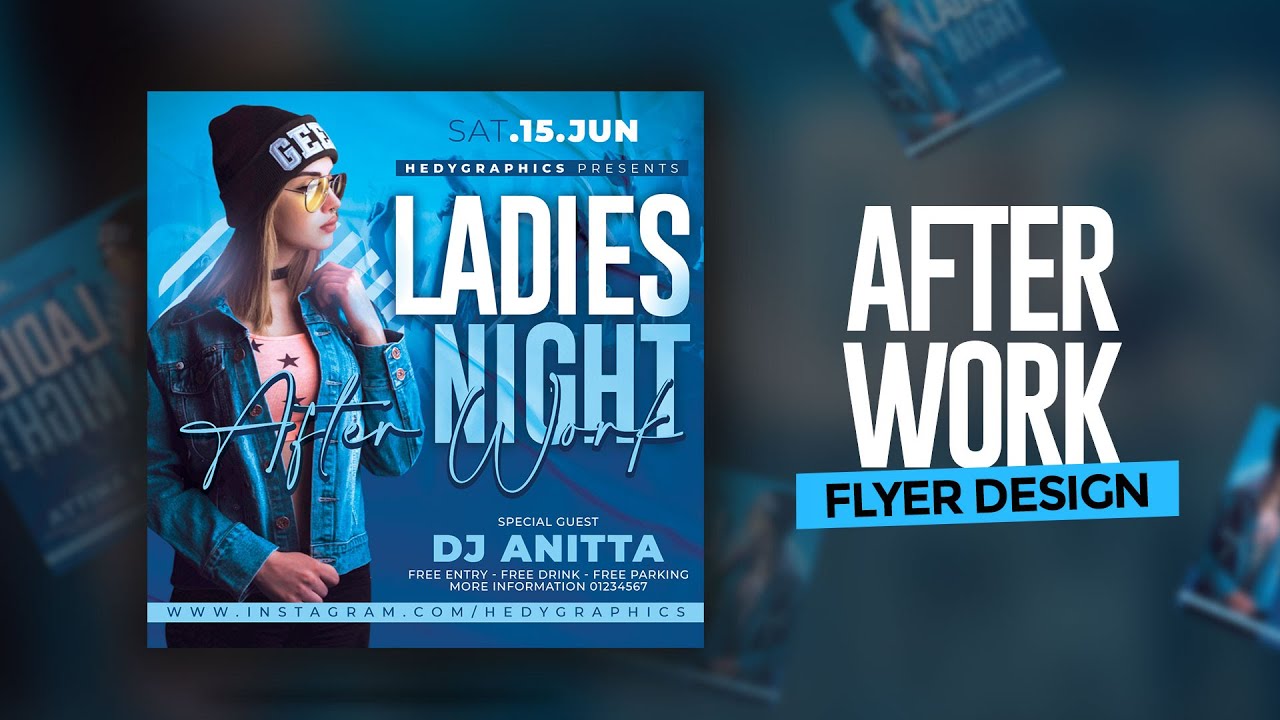 How to Design Ladies Night Flyer on Adobe PhotoShop for Night Club Party