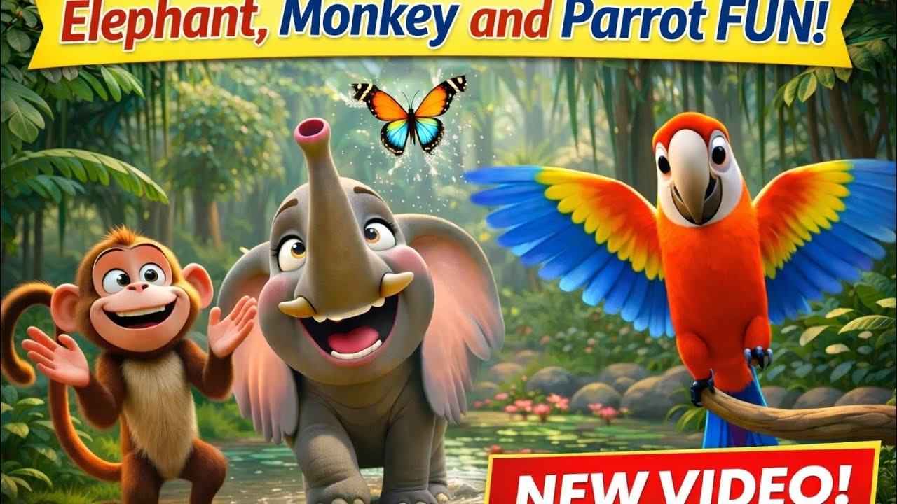 Parrot and Elephant Jungle Fun 🦜🐘 | Nursery Rhyme for Children