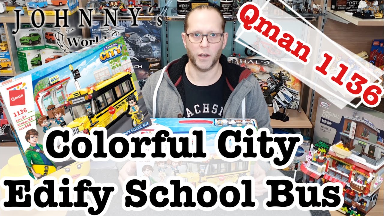 Qman 1136 Colorful City School Bus - Unboxing Aufbau + Fazit