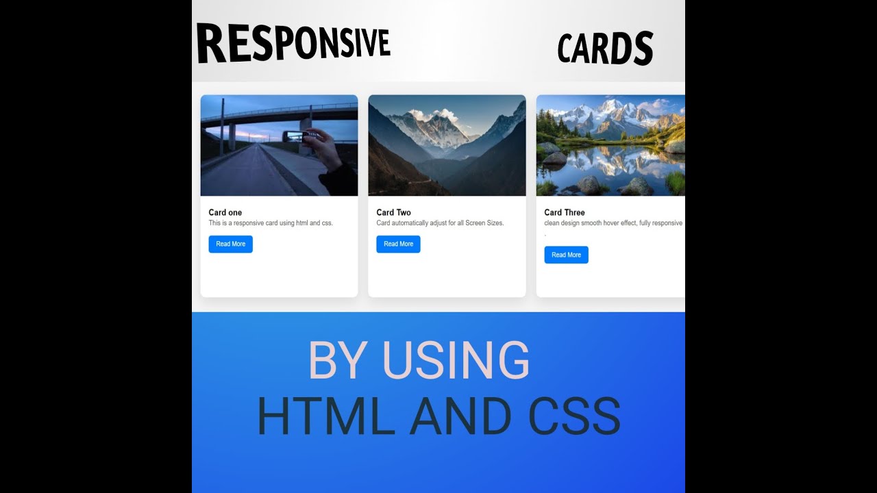 Creating responsive cards using HTML and CSS