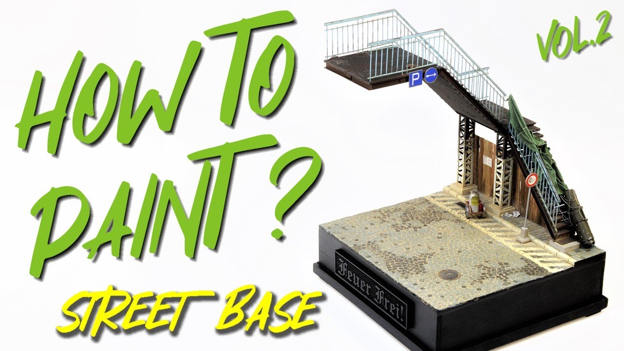 КАК ПОКРАСИТЬ: Street base 1/35, Feuer Frei! Macone, Minart, контейнер для сброса + самодельный п...