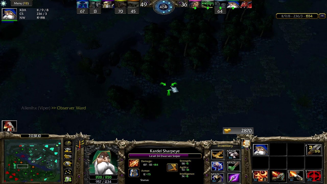 Dota 1 Sniper  Game Play