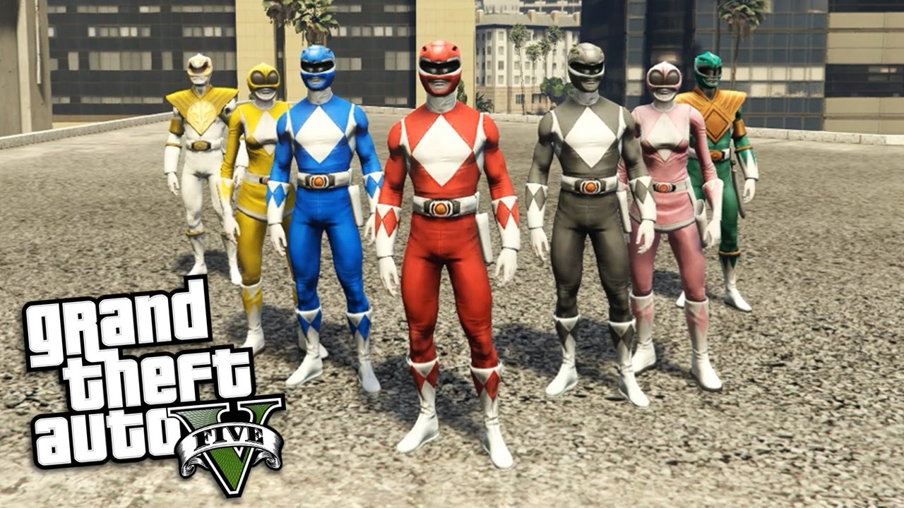 Моды GTA 5 - МОД POWER RANGERS с ОРУЖИЕМ (Геймплей модов GTA 5)