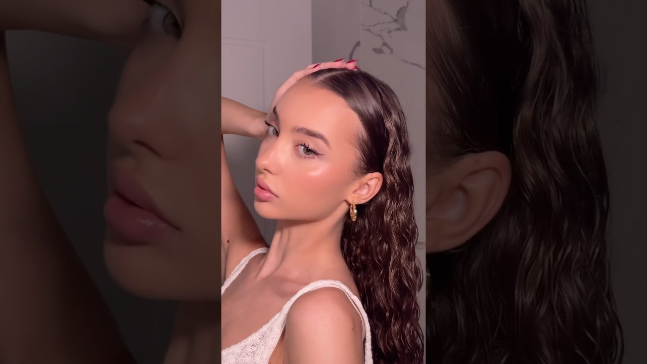 wet look on curly hair: hairstyle for a date