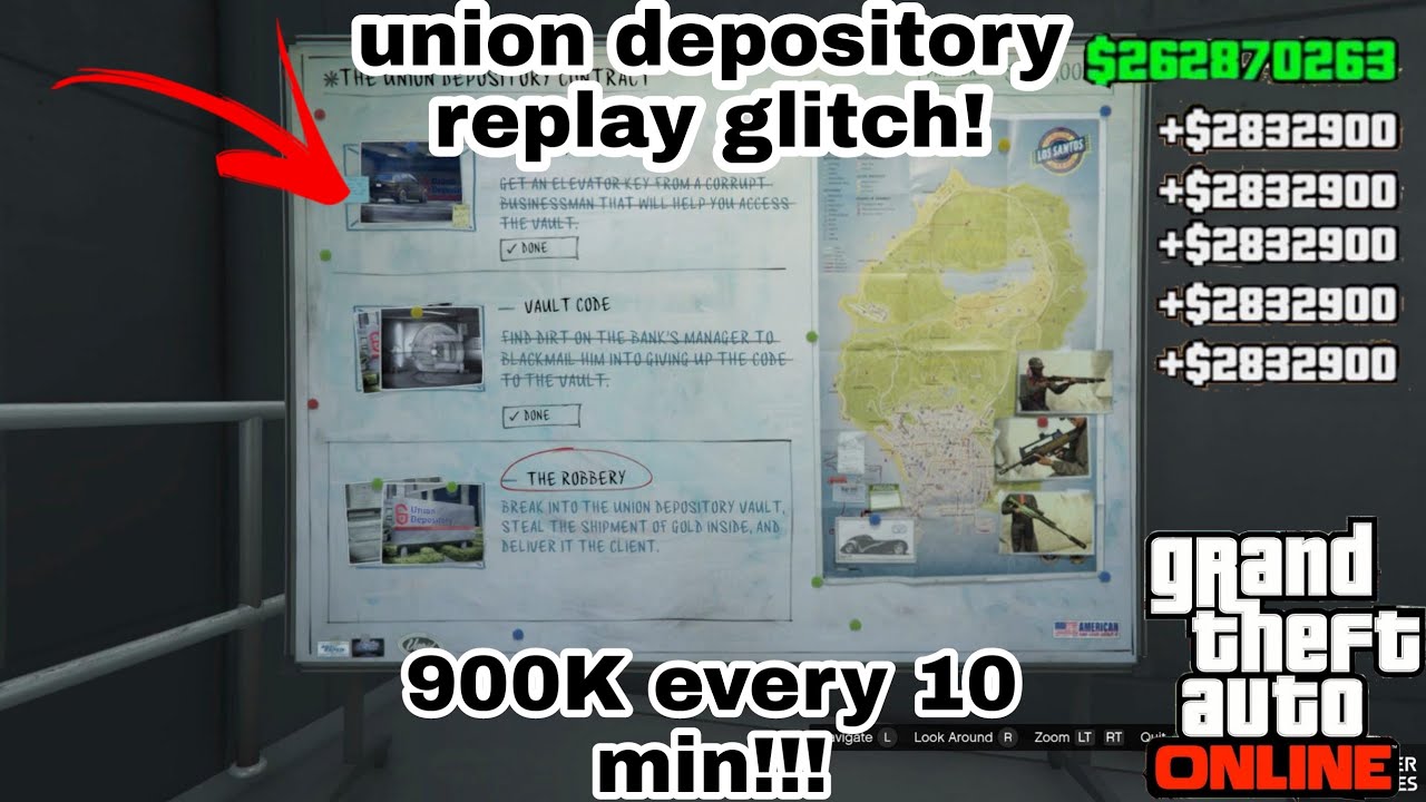 Union Depository replay/skip setups glitch!! 900K every 10 min!! #gtaonline #gta5online #gta5heist