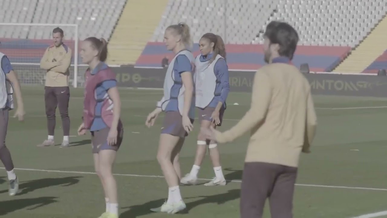 Barcelona Femení training from Women's Champions League group stages