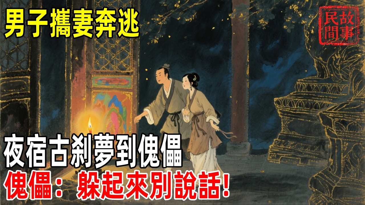 男子攜妻奔逃，夜宿古刹夢到傀儡，傀儡：躲起來別說話!【壓箱底的舊事】#故事#民间故事#故事会#民間故事#故事會#温馨故事#民间传统故事