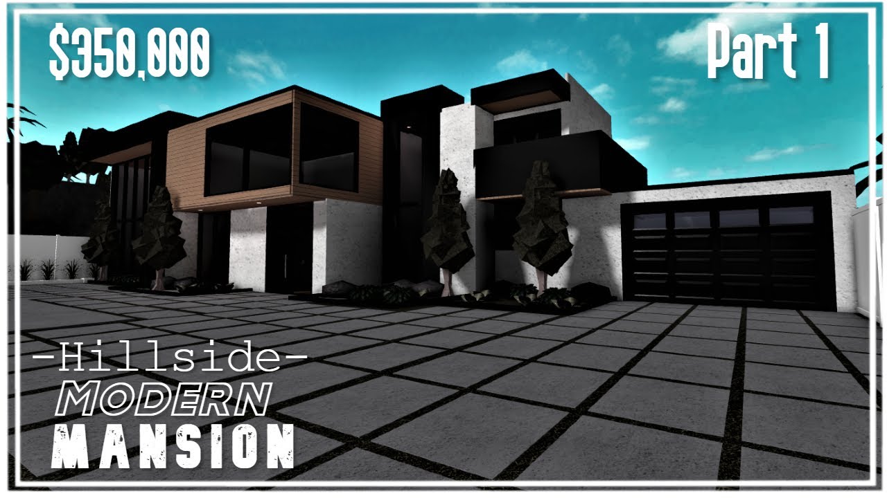 Hillside Modern Mansion | Welcome To Bloxburg | Speedbuild (1/2)