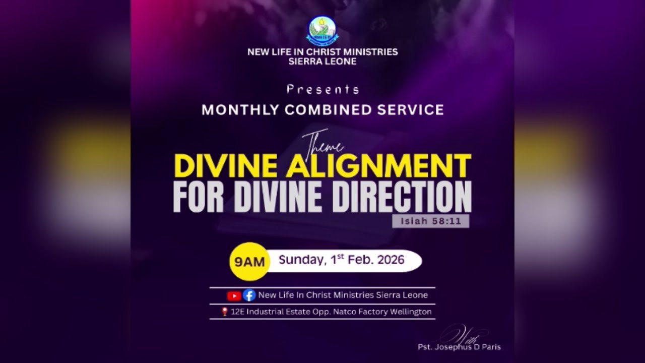 MESSAGE: 'DIVINE ALIGNMENT FOR DIVINE DIRECTION'- WITH PST. JOSEPHUS D. PARIS -01/02/2026.