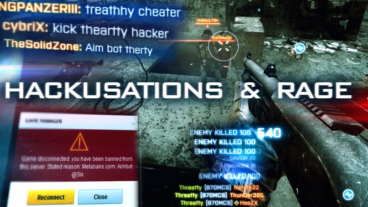HACKUSATIONS & RAGE | Battlefield 3 Montage by Threatty