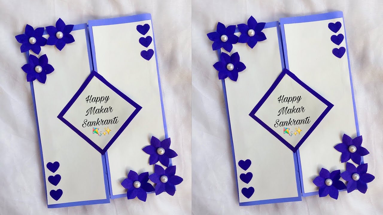 Makar sankranti card / makar sankranti greeting card/how to make makar sankranti card/greeting card 