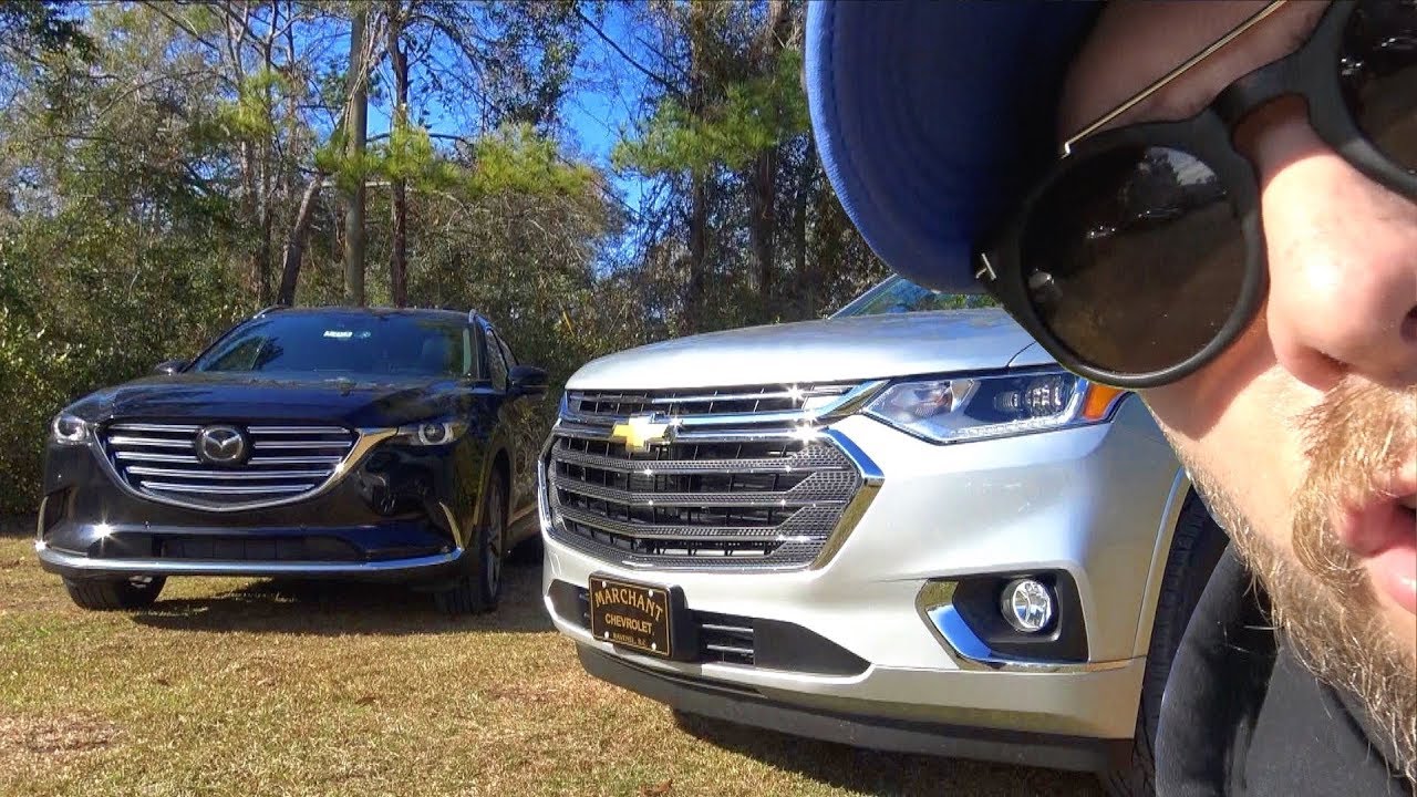 Here's the 2018 CHEVY Traverse Premier VS 2018 MAZDA CX9 GT | REVIEW VLOG