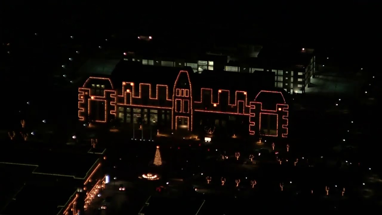 Frisco Square Christmas Lights Aerial View