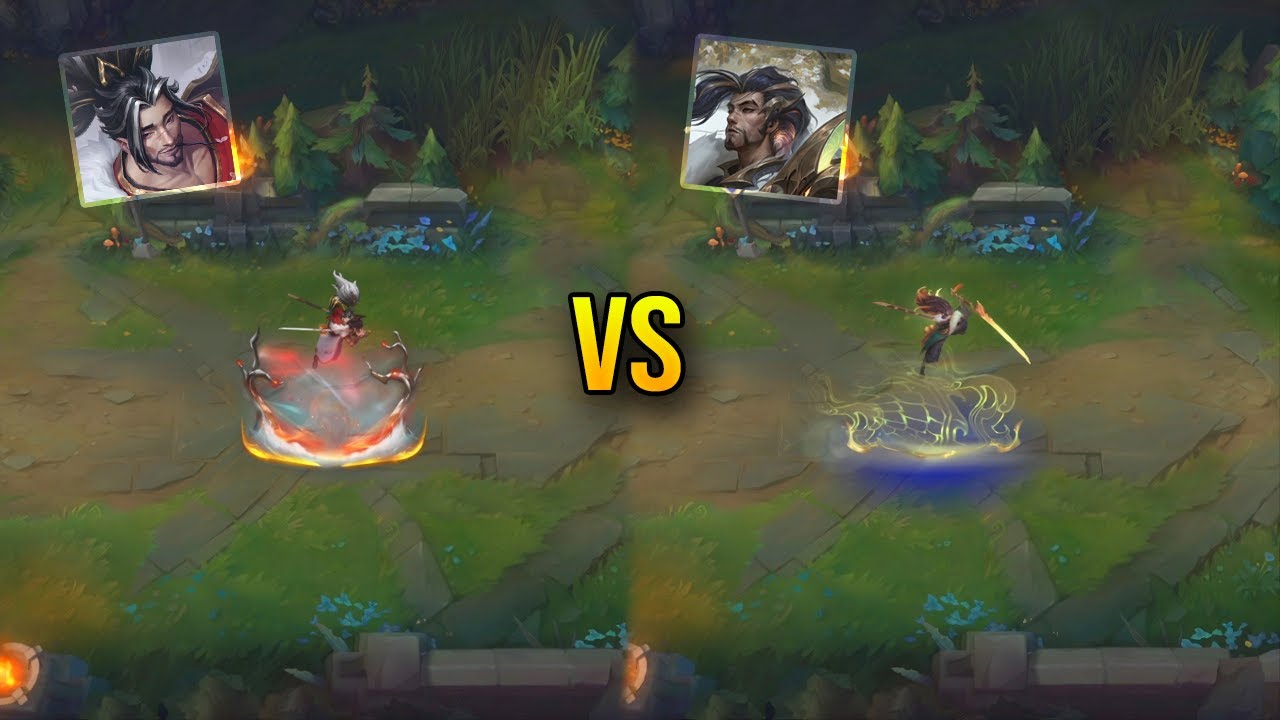 Сравнение скинов Ясуо &laquo;Лепестки весны&raquo; и Ясуо &laquo;Истина дракона&raquo; &mdash; League of Legends