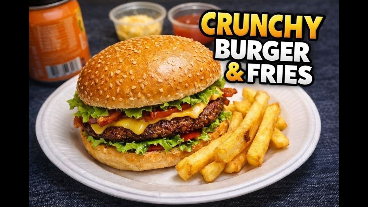 POV ASMR: Crunchy Burger & Fries 🍔🍟