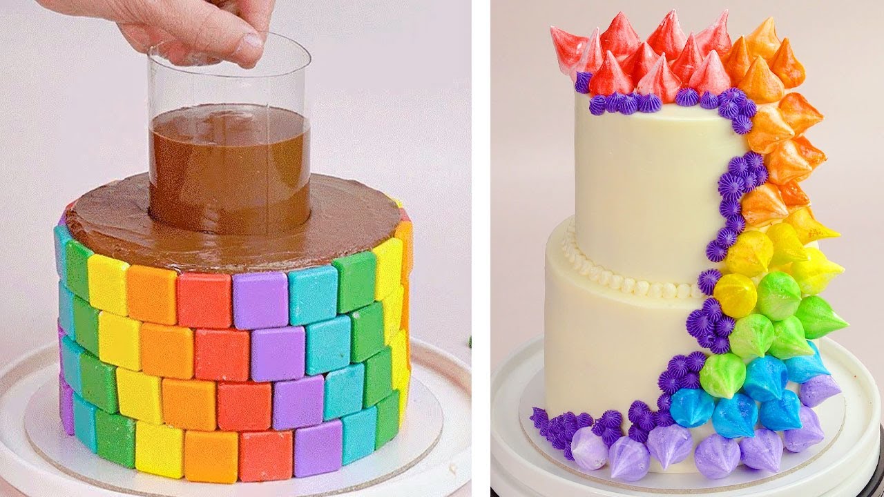 Creative Rainbow Cake Decorating Idea | So Yummy Colorful Cake Recipe | Cake Time