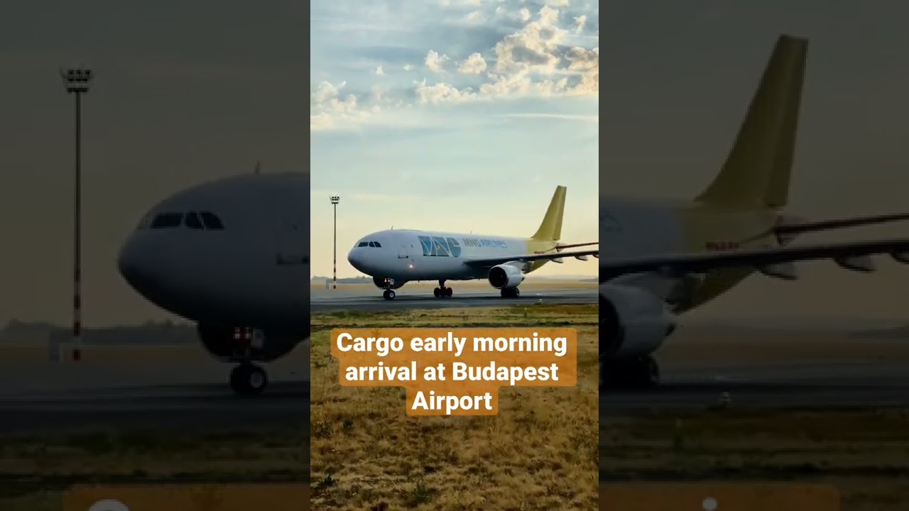 Cargo early morning arrival at Budapest Airport, A300 MNG Airline - DHL