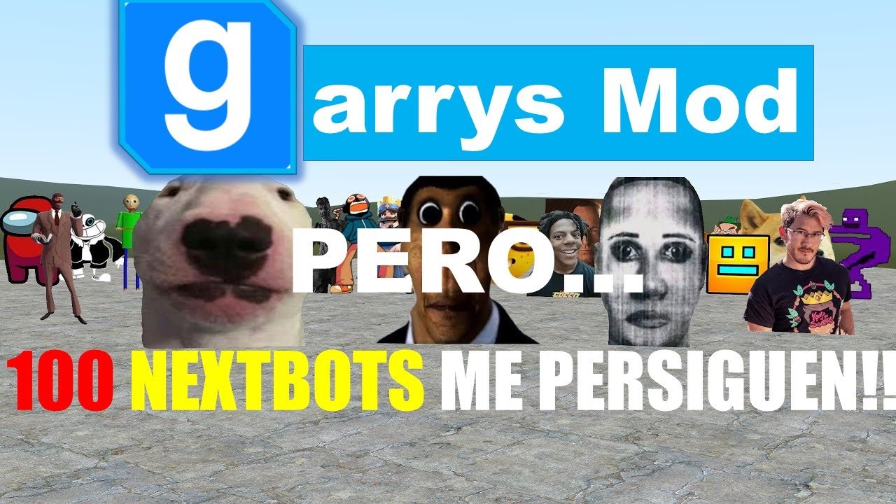 me persiguen 100 NEXTBOTS y GMans en GMOD XD!!!🤣😨 #garrysmod