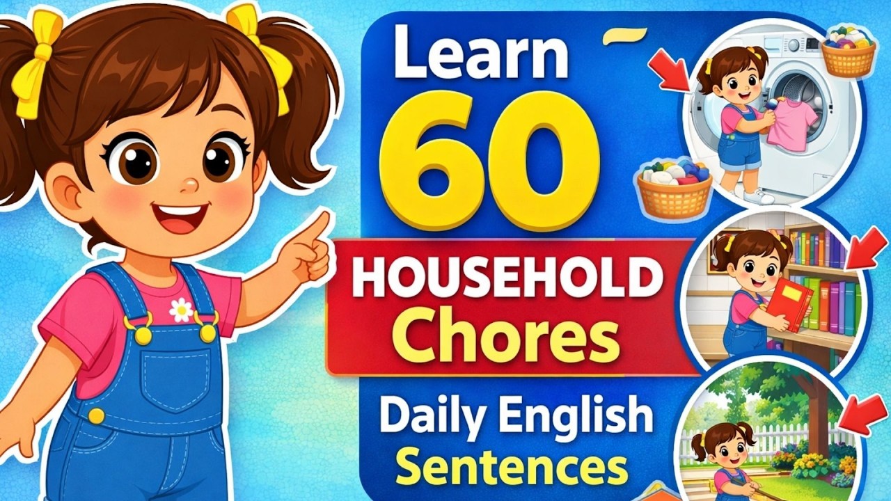 Learn 60 Household Chores in English | Daily English Sentences for Home | Learn English Speaking