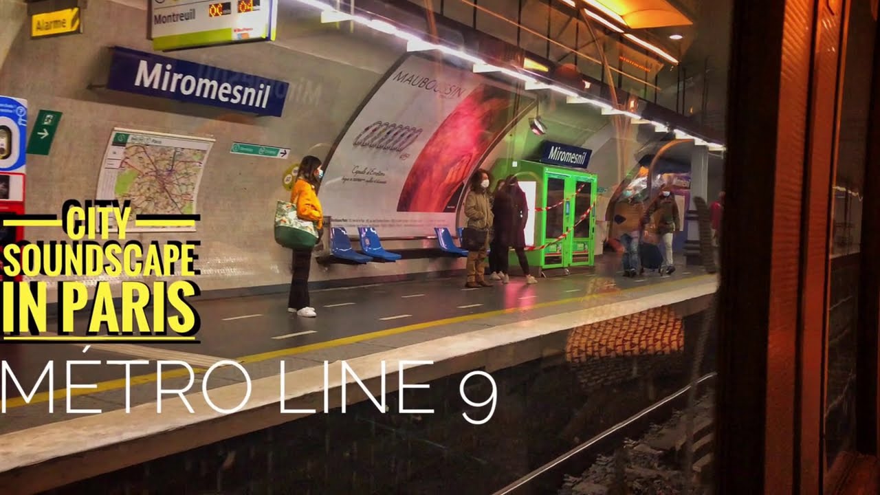 🇫🇷 PARIS CITY SOUNDSCAPE ( MÉTRO LINE 9 )  10/01/2021 PARIS 4K