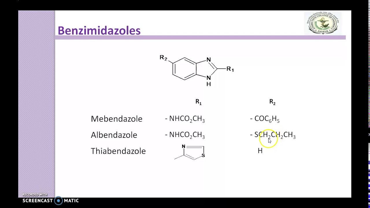 Anthelmintics Benzimidazole derivatives