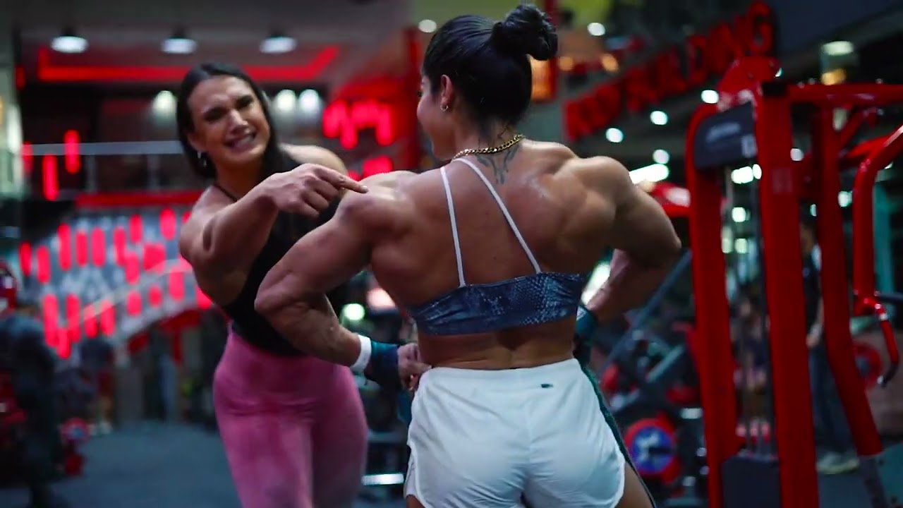 BINOUS 1| IFBB PRO'S CONNIE AND SAHAR TRAINING BACK AT BINOUS GYM SPONSORED BY BINOUS SUPPLEMENT