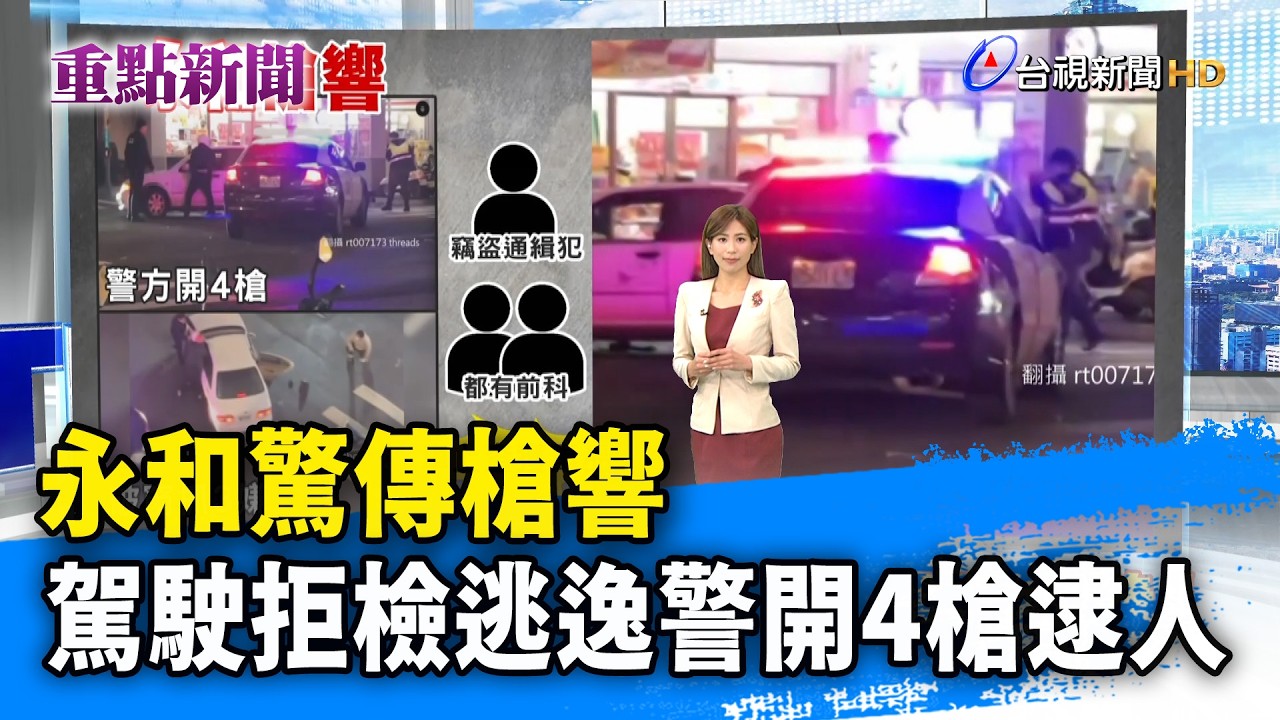 永和驚傳槍響 駕駛拒檢逃逸警開4槍逮人【重點新聞】-20260208