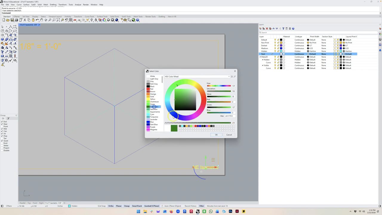 ARCH 132 / Rhino Processes / Creating a File from Scratch: Layer Properties + Scaling Viewports