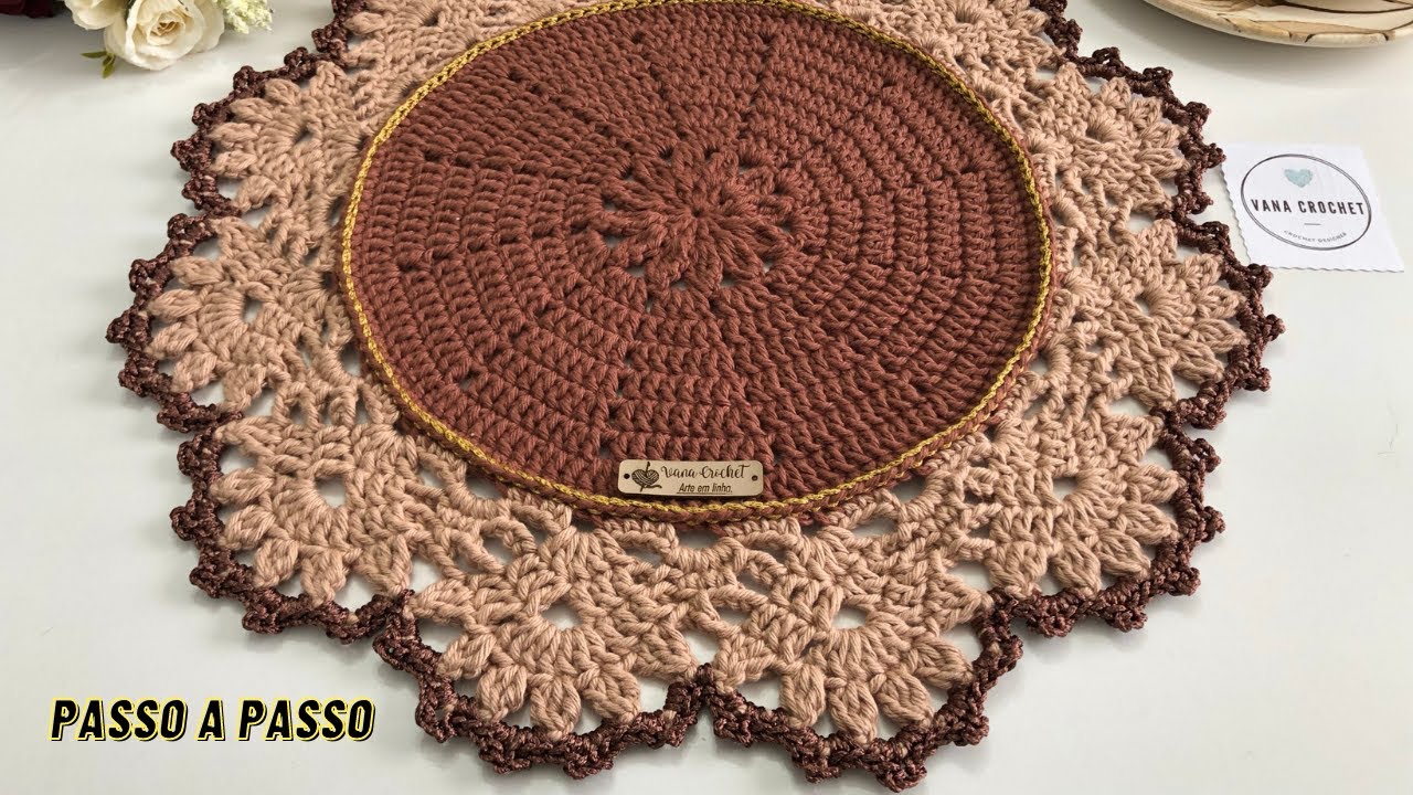 Sousplat de crochê Giovana - Jogo americano de crochê | Passo a passo | Tutorial