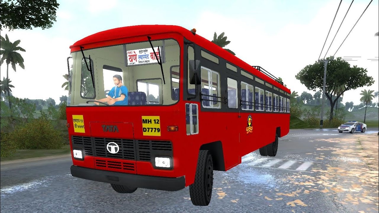 MSRTC Bus On Village Narrow Road | Bus simulator 