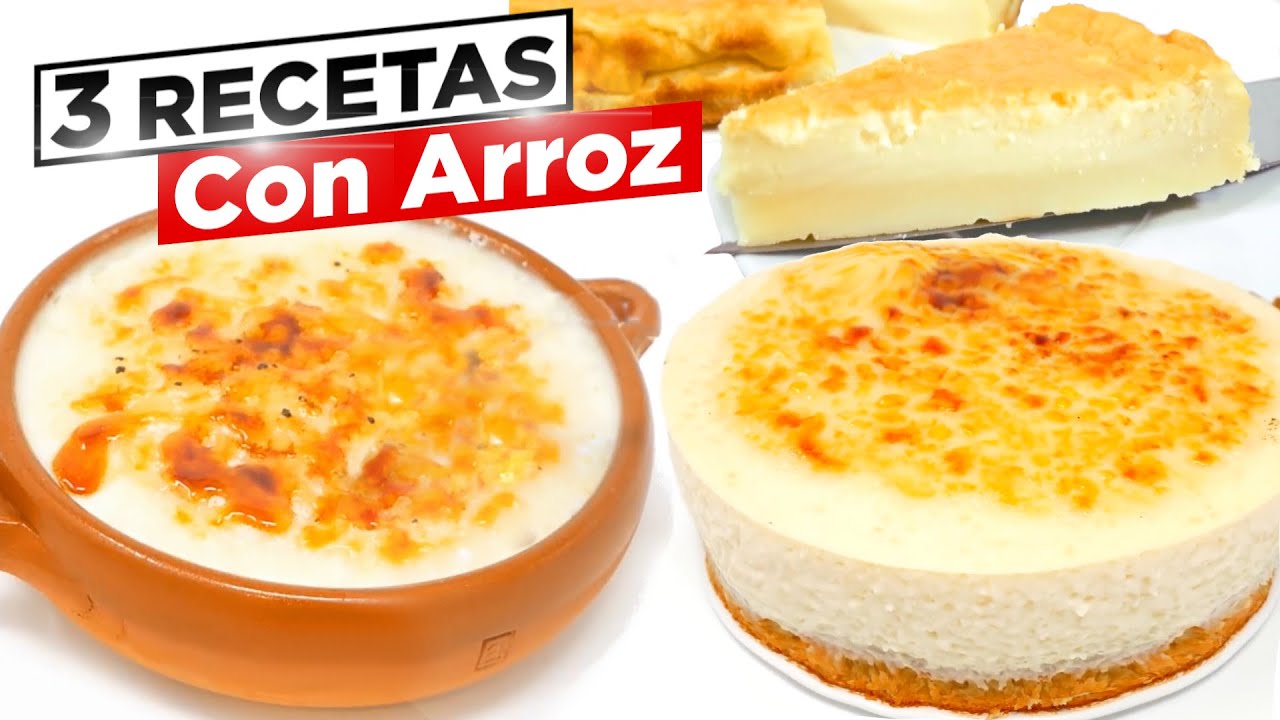 3 POSTRES con ARROZ 😍🥧 recetas fáciles deliciosas y sorprendentes 😍🥛  sencillas y rápidas