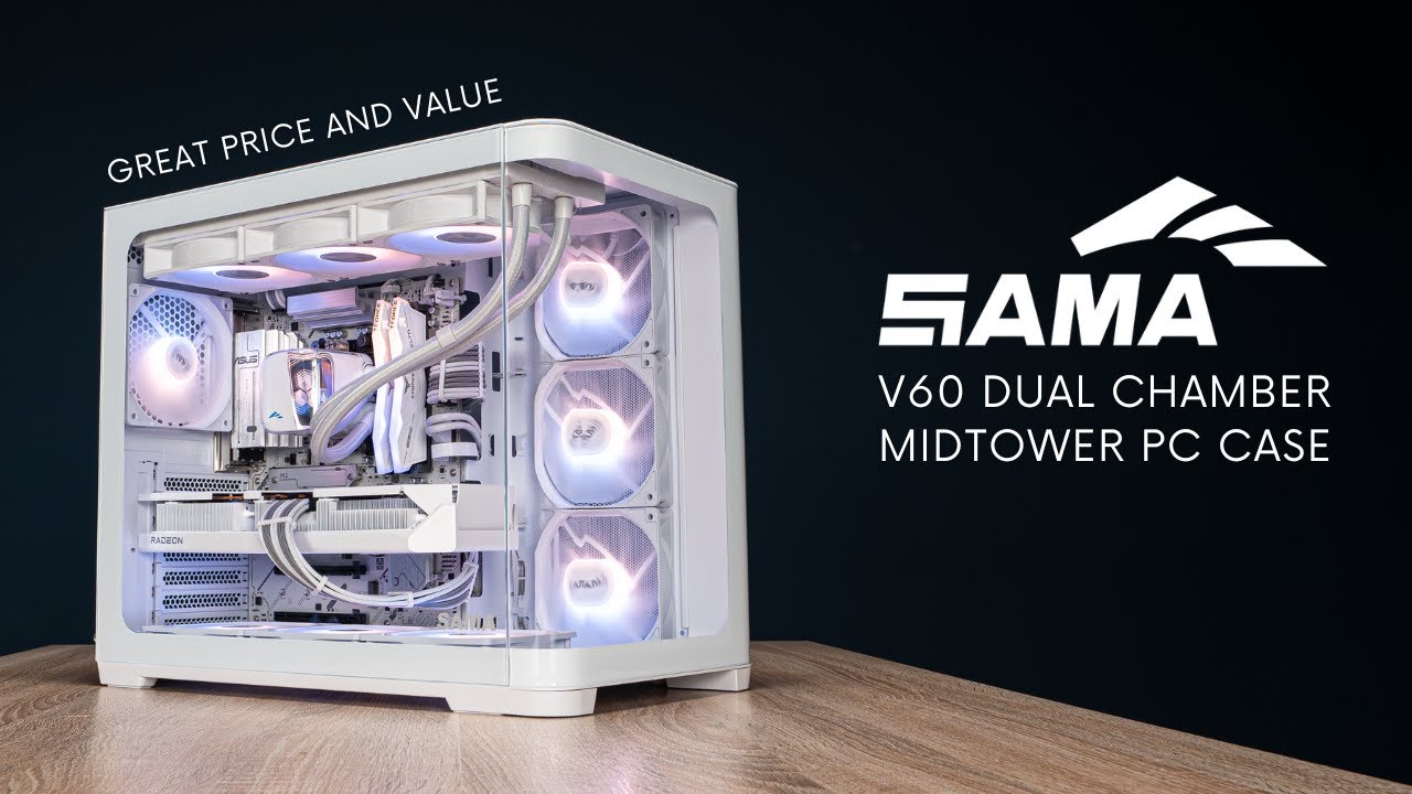 Двухкамерный SAMA V60 → 7 вентиляторов с ARGB-подсветкой | 9600X + RX 9070 XT 1440p Sweet Spot
