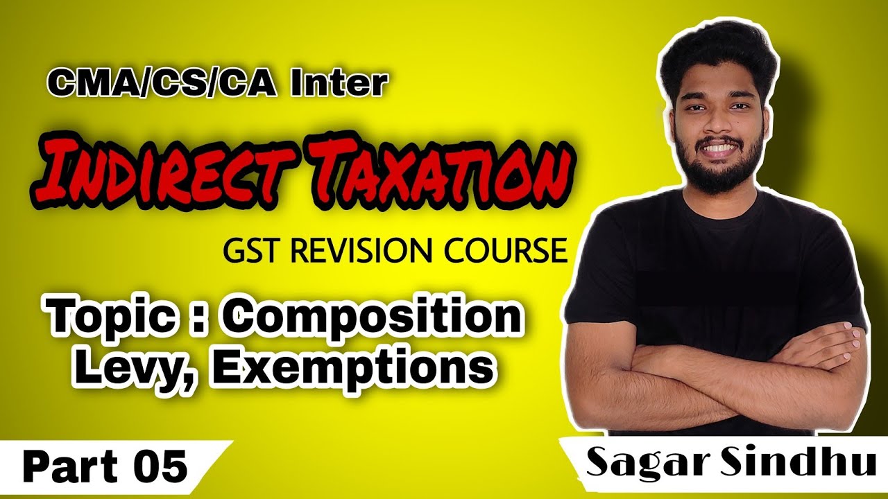 Part 5 CMA/CS/CA Inter GST || Composition Levy and Exemptions || Malayalam ||Sagar Sindhu