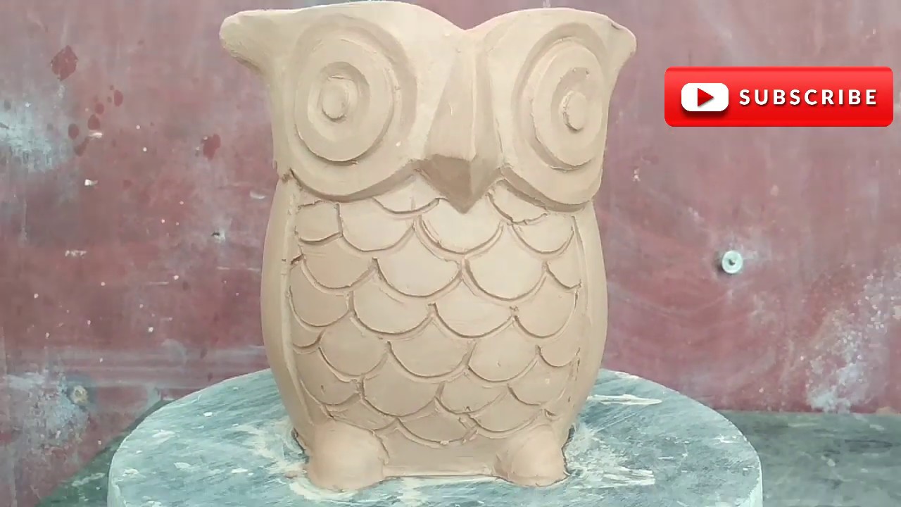 How to make owl planter in clay.