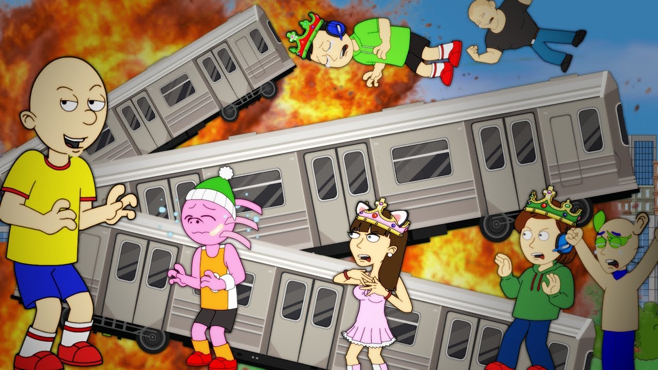 Caillou hijacks a train/causes train crash/arrested