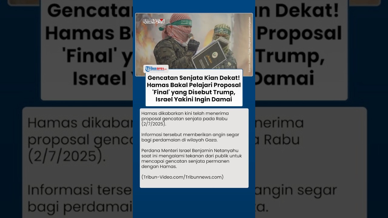 Gencatan Senjata di Gaza Kian Dekat, Hamas Terima Proposal yang Dikatakan &lsquo;Final&rsquo; oleh Donald Trump
