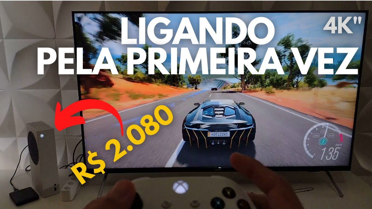 Ligando o Xbox Series S pela primeira vez em TV 4K