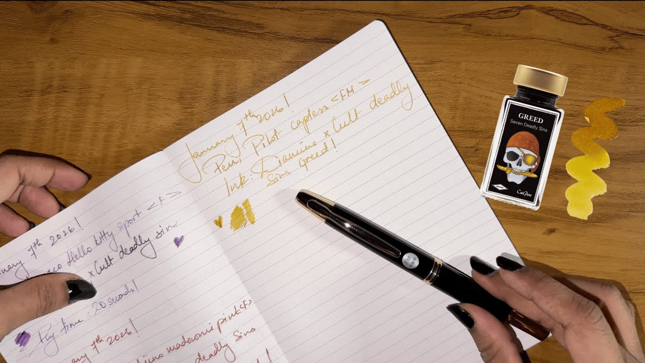 Pilot Capless Vanishing Point Review – Gold & Black Fine Medium Nib Writing Test
