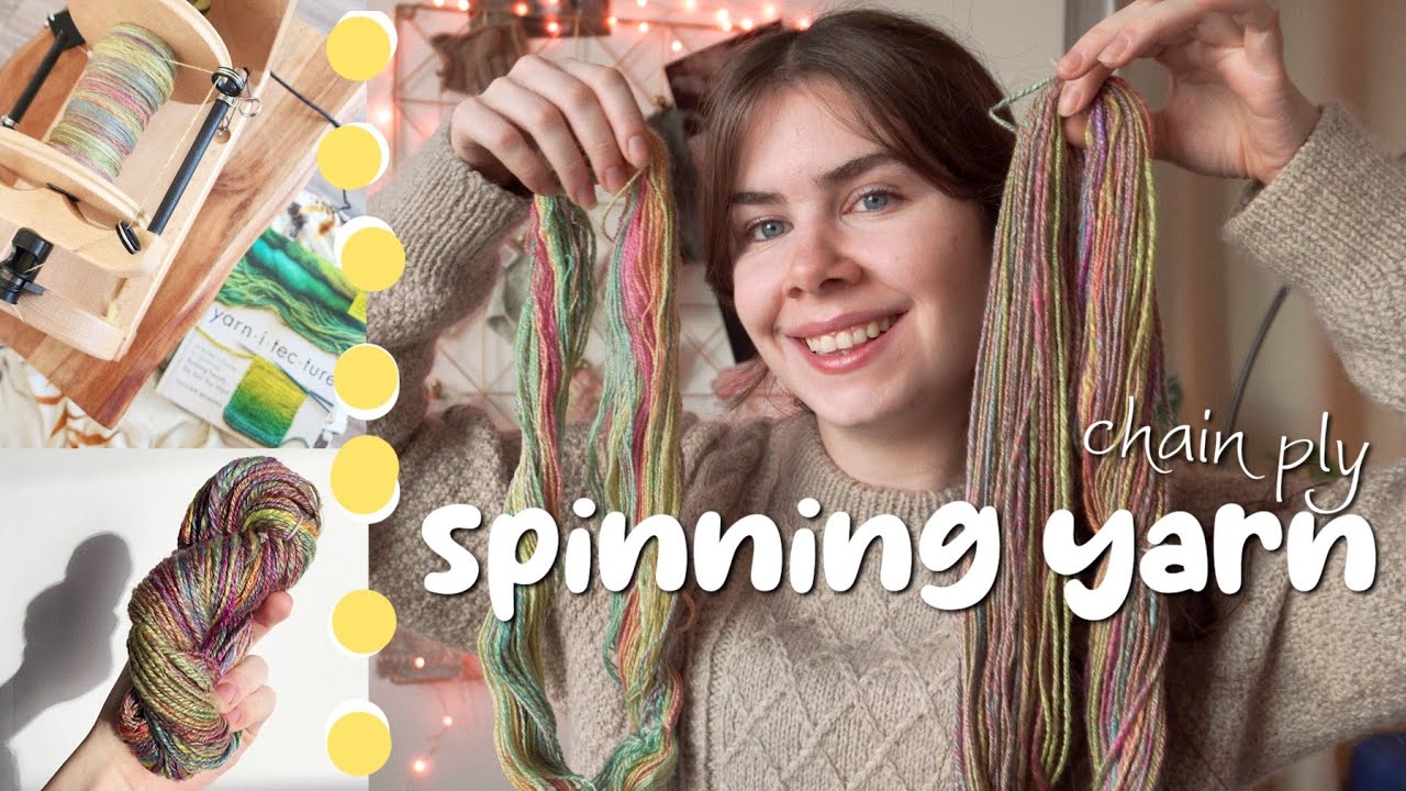I Finally Chain Plyed A Yarn! 🧶 💫Hand spinning yarn ✨