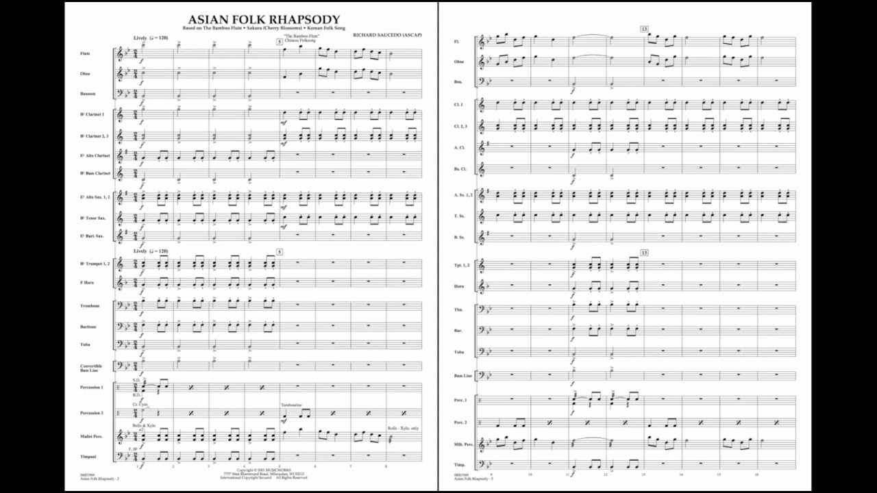 Asian Folk Rhapsody arranged by Richard L. Saucedo