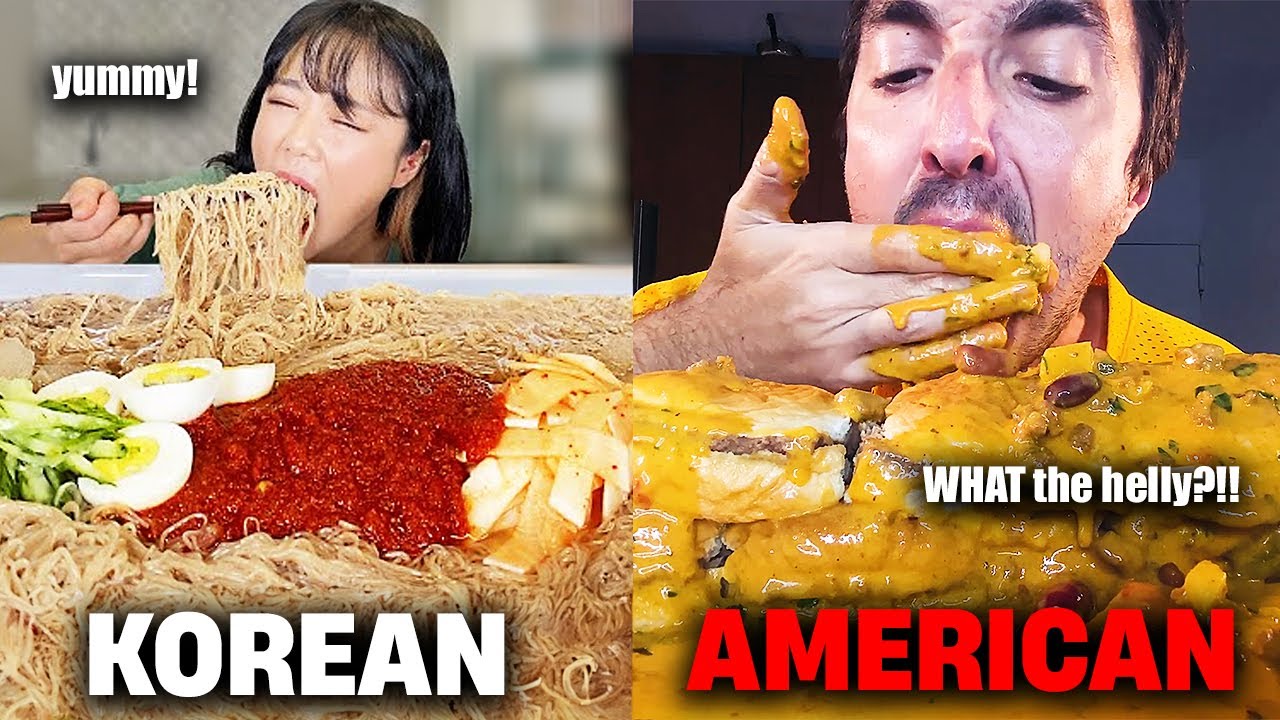 KOREAN VS AMERICAN MUKBANGERS !!