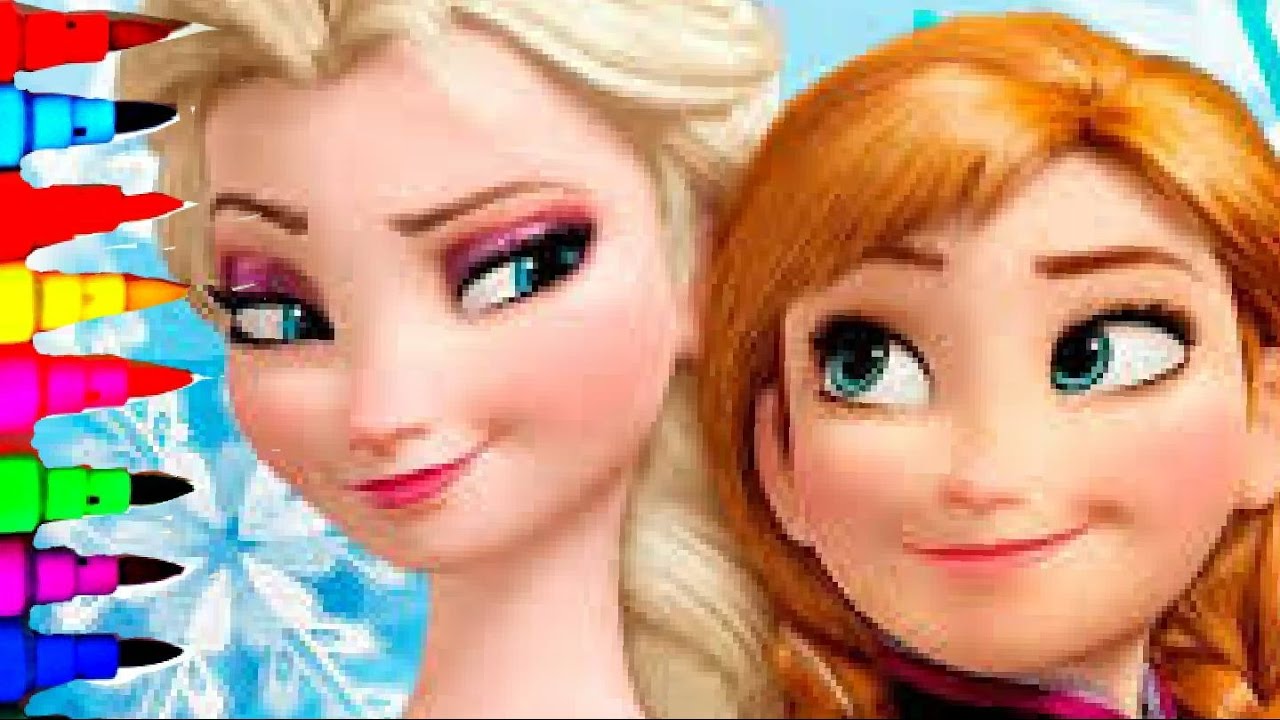 DISNEY FROZEN Barbie Princess Coloring Book Pages Shimmer and Shine Rainbow Color Princess