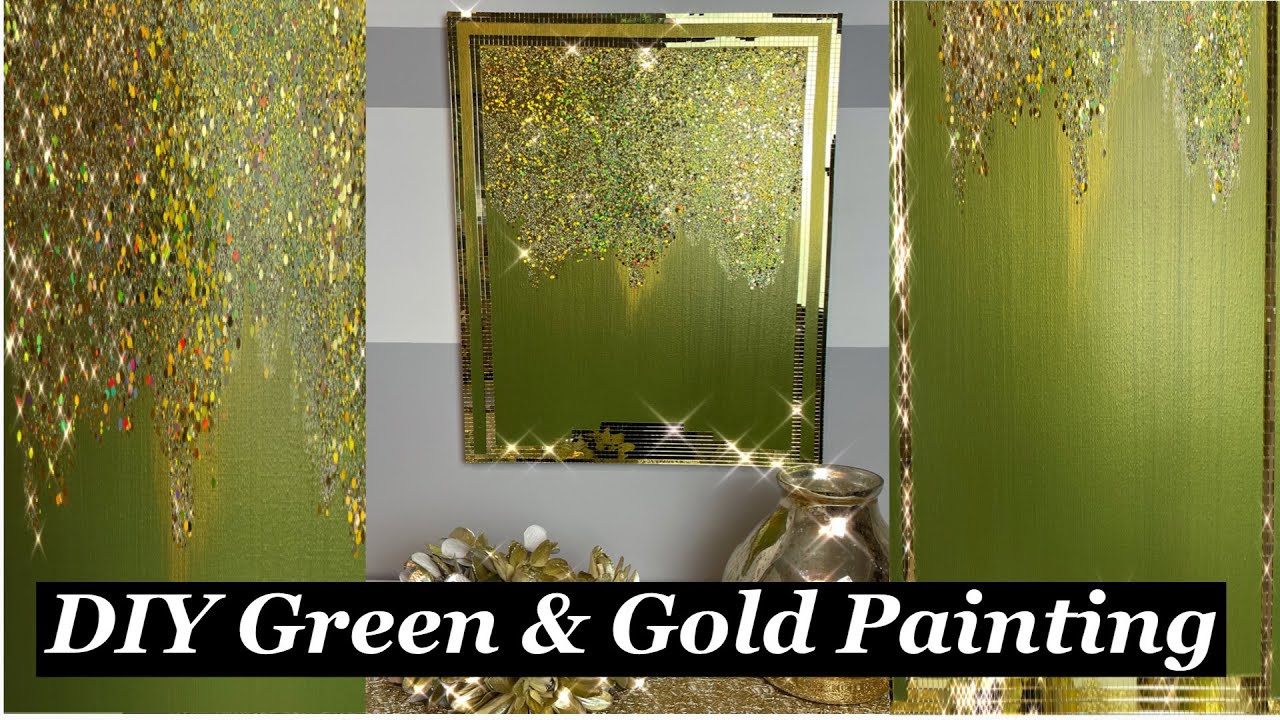 DIY Green & Gold Painting
